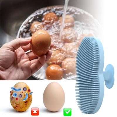 Spazzola per la pulizia delle uova in silicone Setole morbide Pollo Pollame Pulitore per uova Pulitore manuale Uova Smacchiatore Strumento per lavaggio scrubber