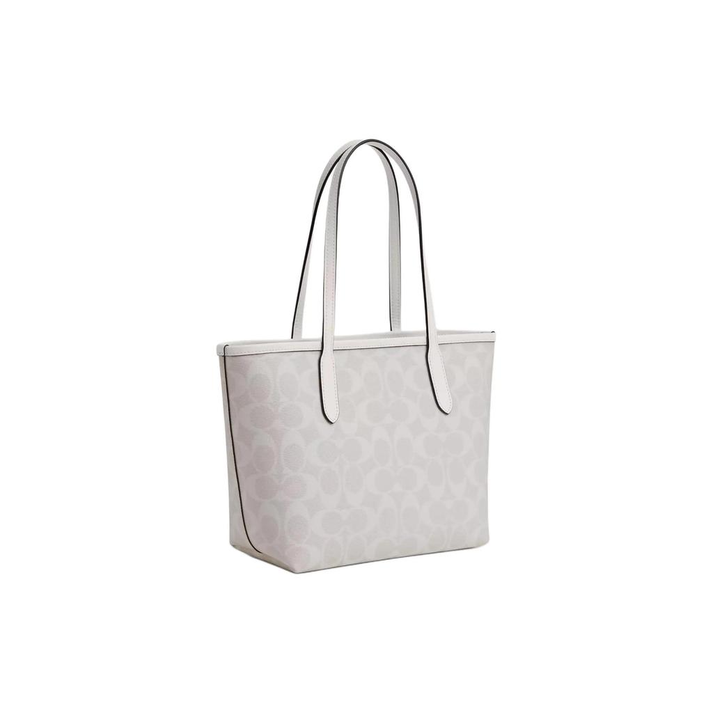 COACH City Coated Canvas Shoulder Bag Medium Women's Chalk Glacier White (Unisex) Shoulder Bags CN733 IMRFF