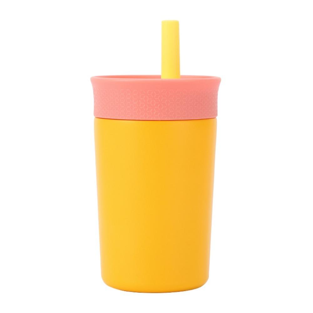 12oz Thermal Coffee Cup with Straw Thermos Bottle Children's Cup Thermal Mug  Car