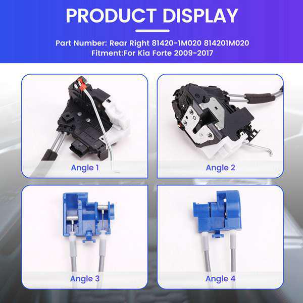 Compatible with 2009-2017 Kia Forte LHD: Right Rear Door Lock Assembly 814201M020.