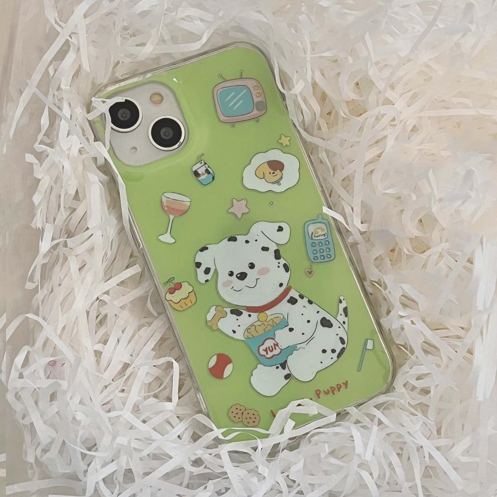 Ins Dog Cartoon Cake Biscuit Milk Puppy Imd Phone Case For Iphone 13 12 Promax 14 11 Pro Max Shockproof Cute Back Shell Conque