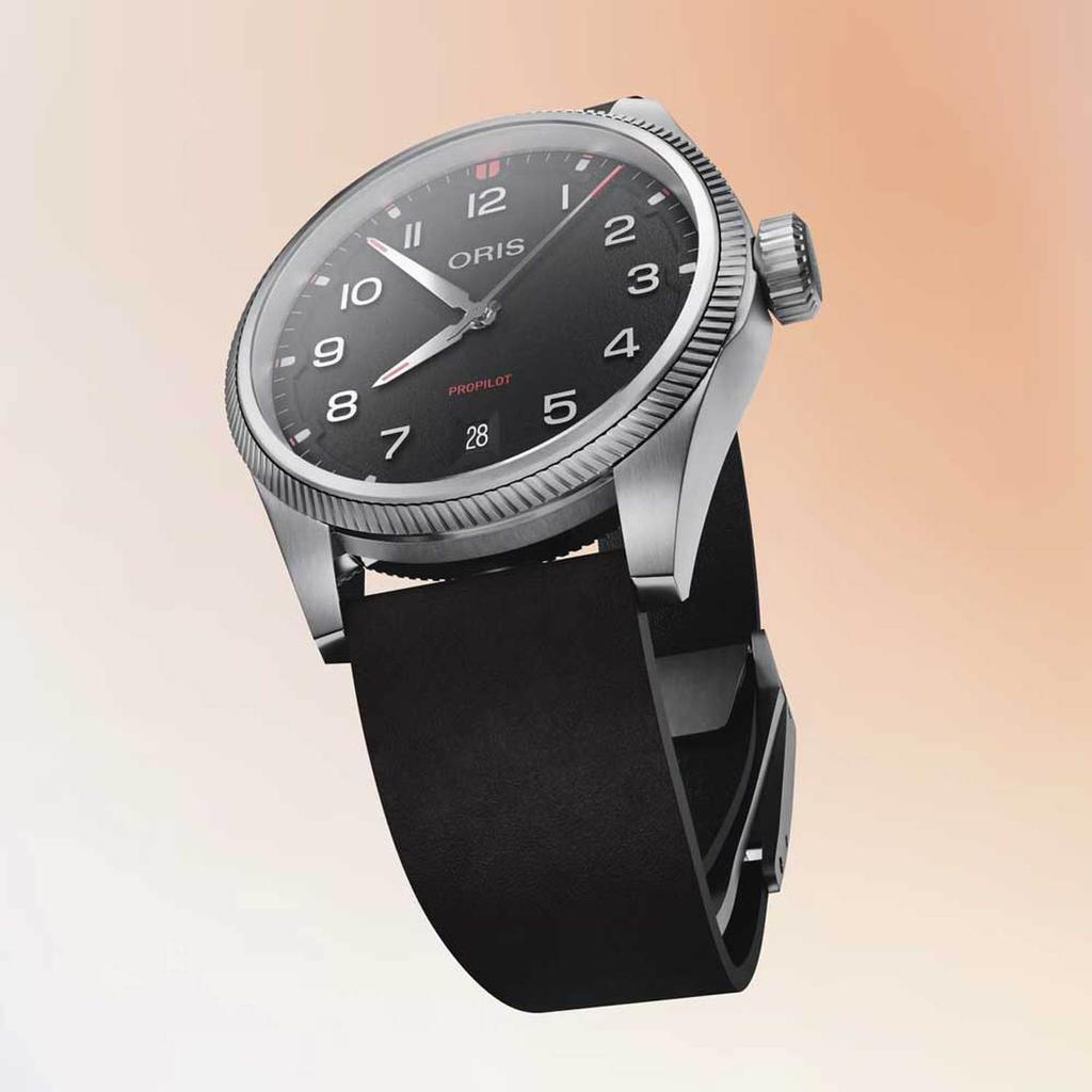 [Oris] Big Crown ProPilot Date 41mm High-Contrast Black Dial Technical Textile Strap Automatic Pilot Watch (733-7805-4164LS)