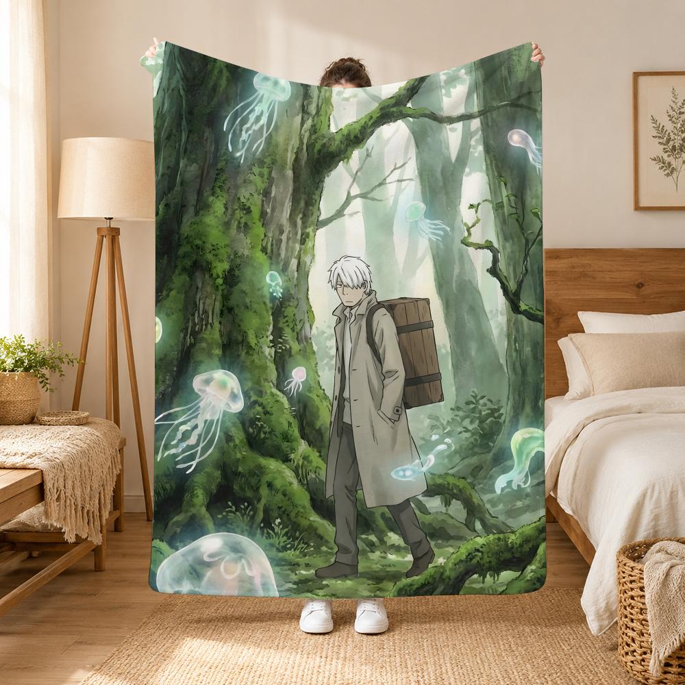 Mushishi Anime Throw 240G Flannel Blanket, Suitable For Sofas, Beds, Offices,  Exquisite Gift Blankets