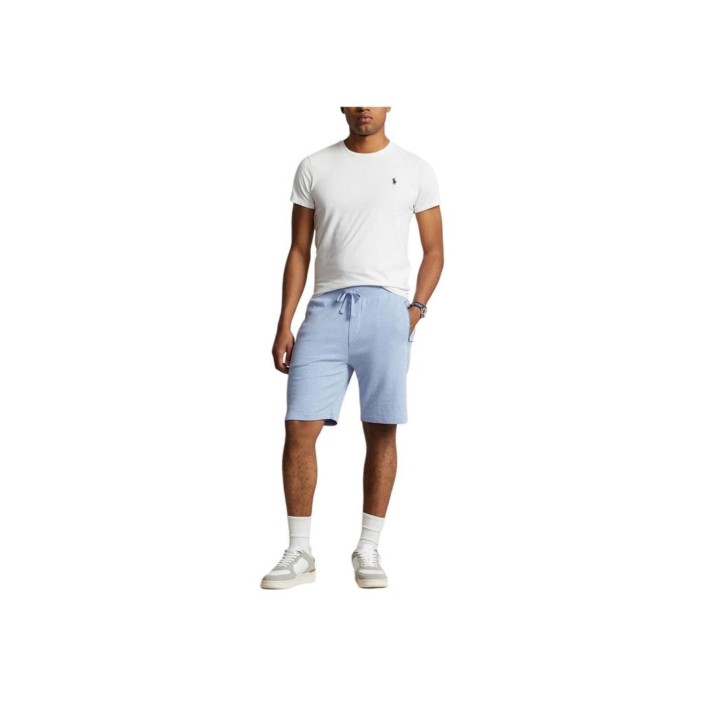 Polo Ralph Lauren SS22 Solid Color Mid Waist Drawstring Straight Leg Casual Sports Shorts Men Shorts Blue 710860384-007