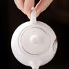 160ML Elegant Jade-White Ceramic Xishi Teapot – Classic Chinese Teaware for Home Brewing & Daily Tea Rituals