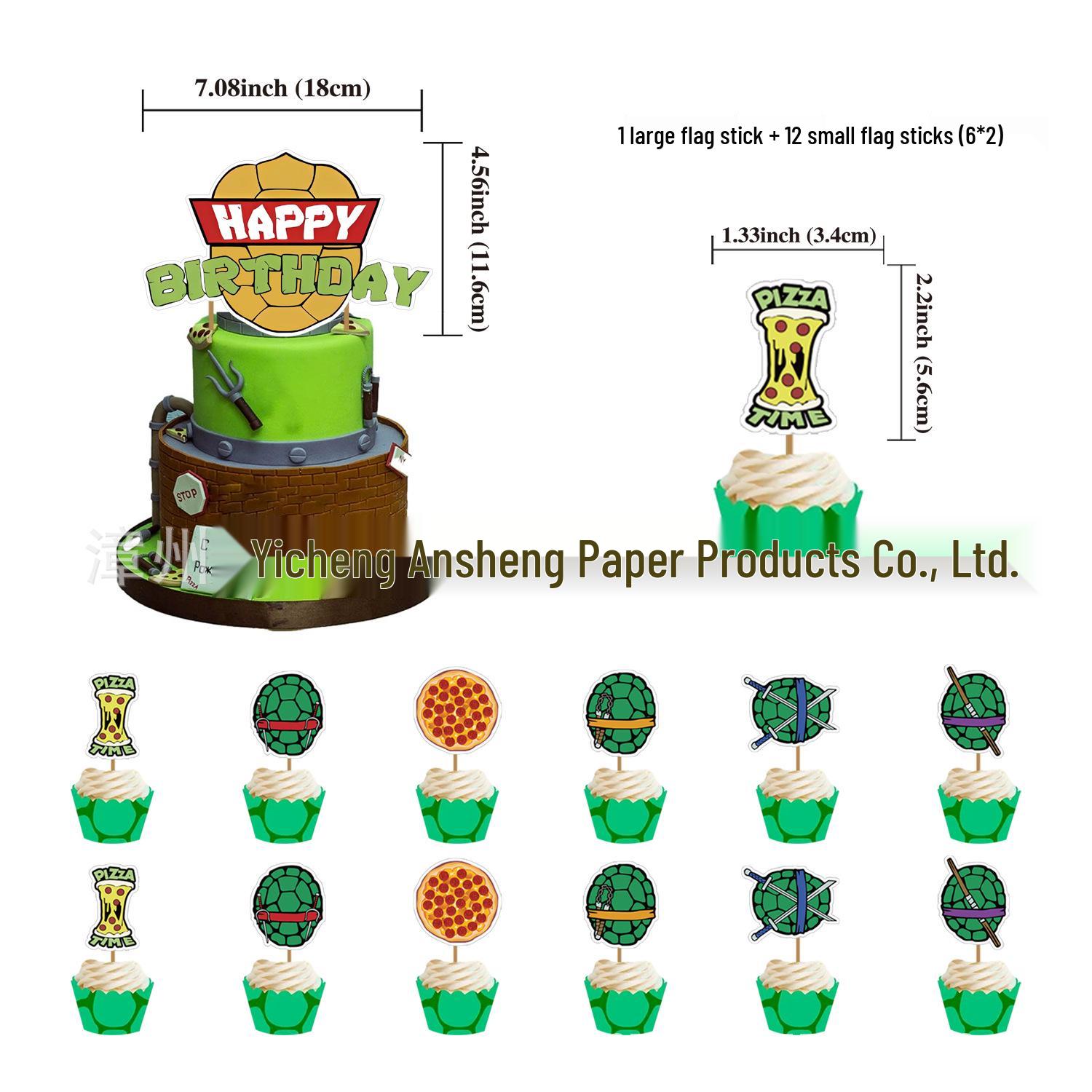 In Stock TMNT Birthday Party Decorations & Cake Topper Set