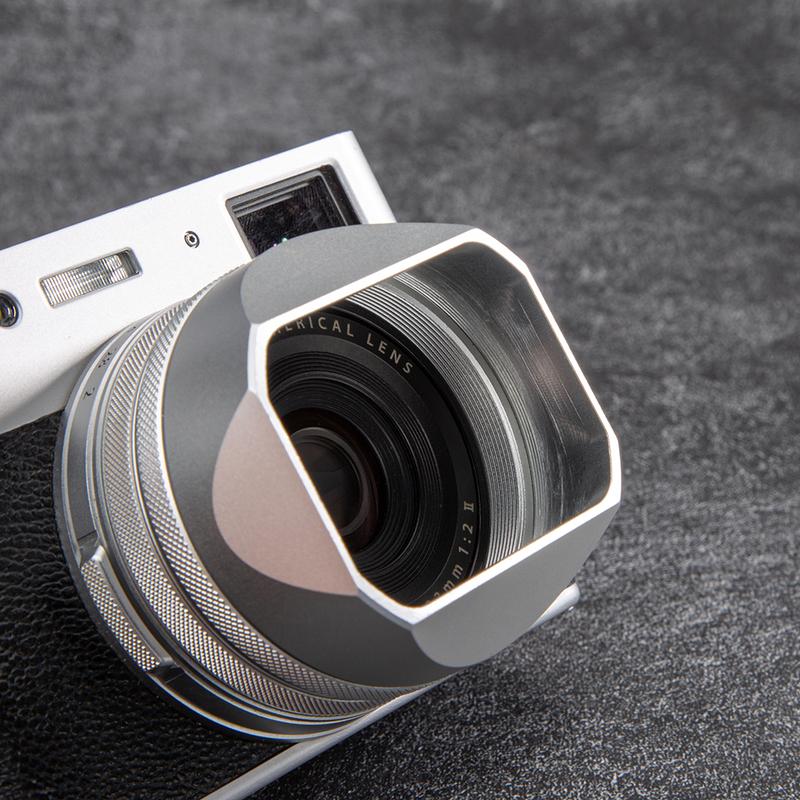 For Fujifilm X100V X100VI Square Camera Lens Hood Metal Screw-in Lens Hood Lens Cap Replaces Photography Accessories