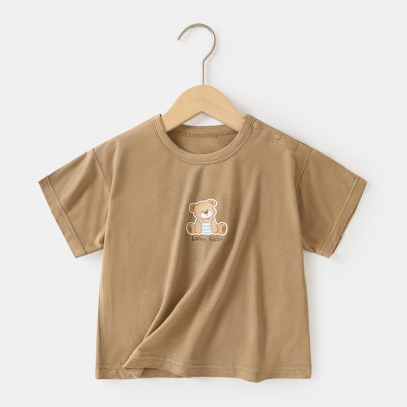 

Детская одежда, повседневная модальная футболка с короткими рукавами, летняя одежда для мальчиков и девочек, летние топы с половиной рукавов для маленьких детей 120cm