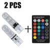 LED Car Interior Ambient Light - Remote Control Wireless Roof & Footwell Decoration (Auto Styling),2pcs.