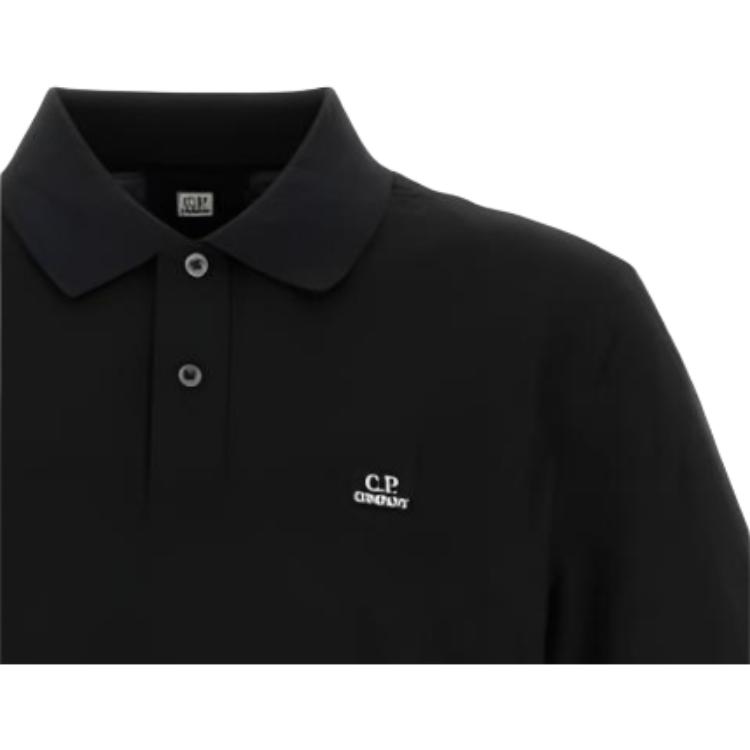 C.P. Company Solid Color Button Short Sleeve Straight Polo Shirt Men Tops RCCMPL721A005263W999