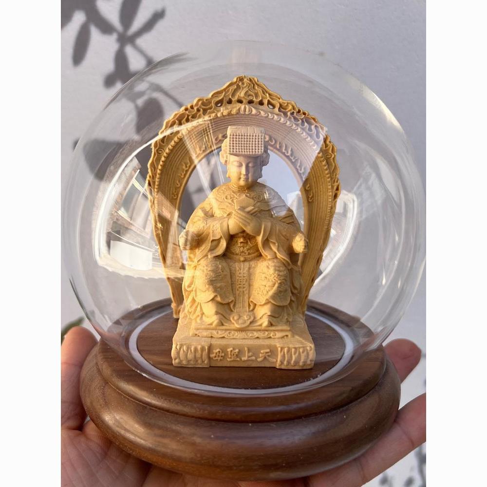 Cypress Wood Sakyamuni Buddha, Guanyin Bodhisattva, Vairocana Buddha, Guan Yu, and The God of Wealth Decor