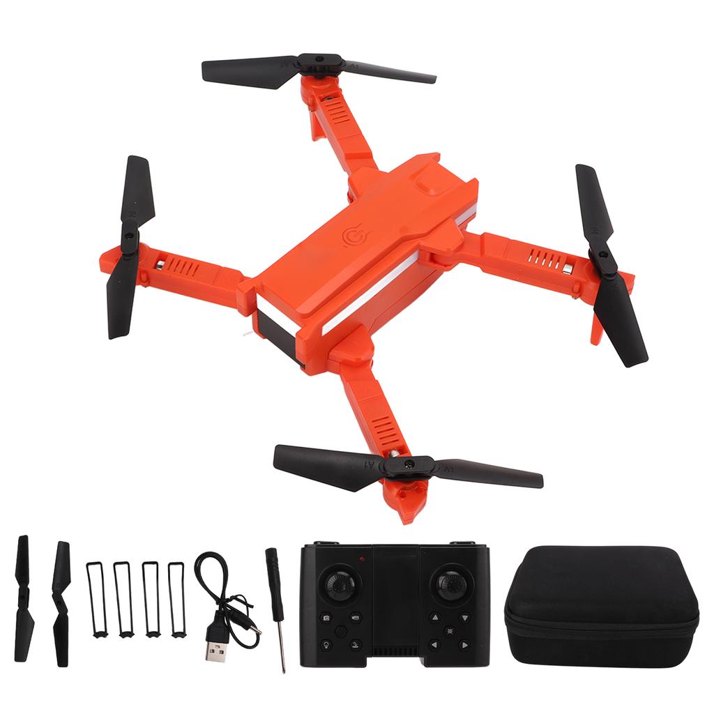 Foldable Drone Plastic 4K Fixed Height Remote Control Aerial Photography Quadcopter with Double Camera Orange