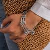 3 Pcs/set Metal Twisted Bangle Bracelet Tiny Bead Bell Boho Bangle Set  Punk Accessories