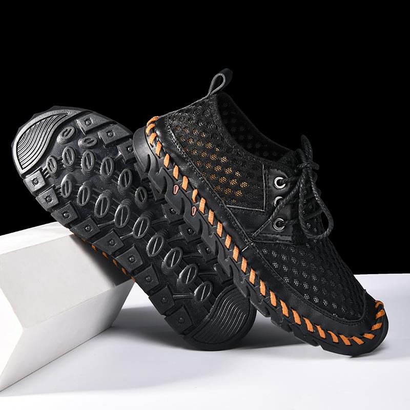 Men Mesh Sports Shoes Fashi Breathable Lightweight Shoes Outdoor Travel Running Casual Shoes Beach Wading Shoes