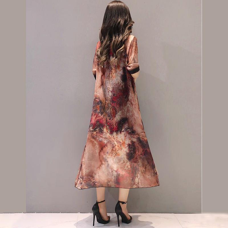 1 Piece of Chiffon Cardigan Mid-length Sunscreen Female Loose Casual Large Size Shawl Printed Air Conditioning Beach