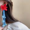 Vintage Floral Long Tassel Earrings For Women With Alloy Material And Handcrafted Design
