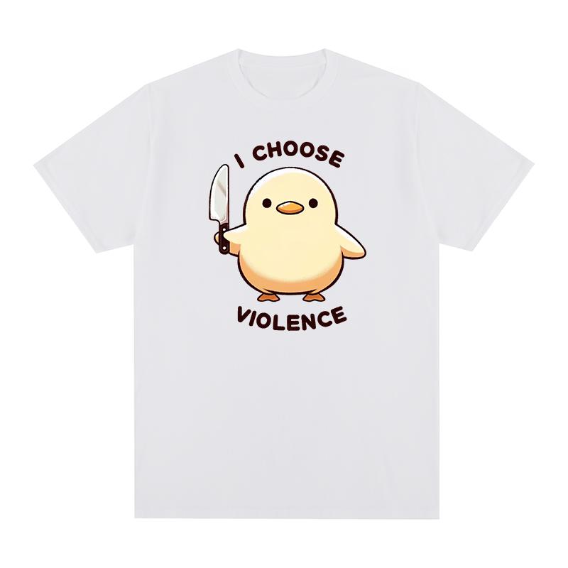 Duck I Choose Violence Vintage tshirt Funny Humor Slogan Cotton Men T shirt New TEE TSHIRT Womens tops S