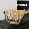 Women's straw bag  summer beach bag  colorful  large capacity  bag  fanny pack  fashion
