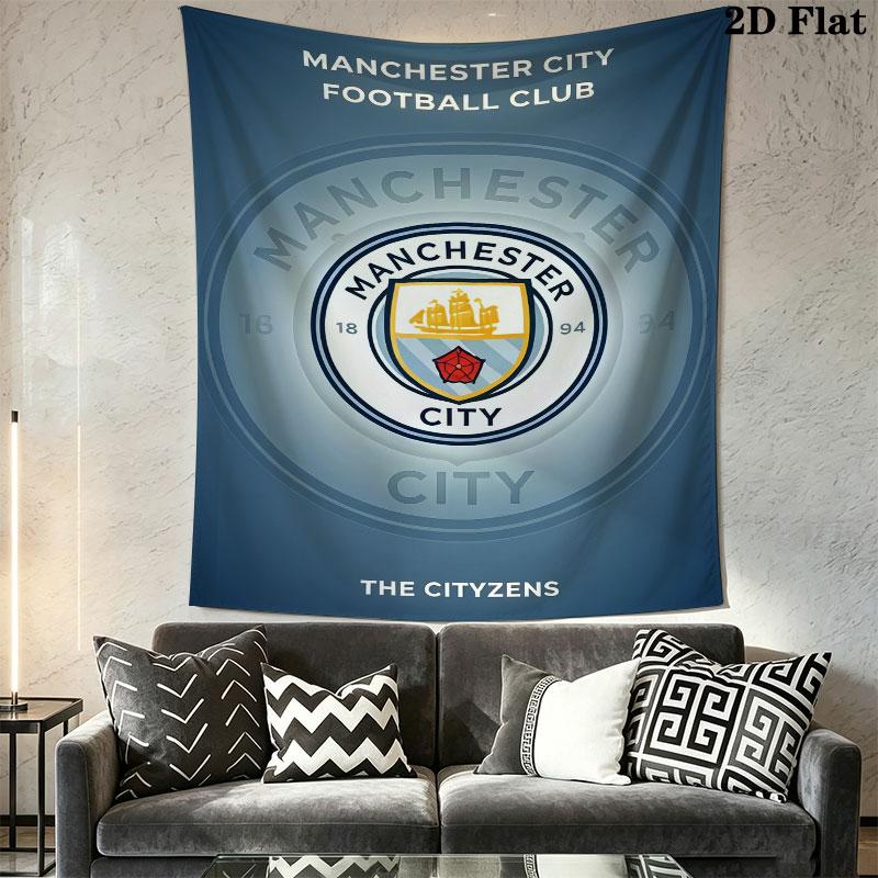 Elite MCFC SquadWall Hanging Printed Fabric Blanket Decorative Tapestries for Bedroom Living Room Home Decor