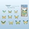Momo PET Sticker Pack: Unbounded Butterfly Series - 3D Ice Crystal Laser Gold Butterfly Stickers