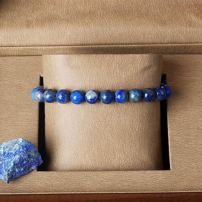 Real 5A Lapis Lazuli Beads Bracelet Homme Elastic High Quality Energy Natural Stone Healing Jewelry for Women Gift for Boyfriend