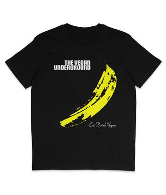 The Vegan Underground - Yellow Banana - White Text - Organic T-Shirt - Velvet