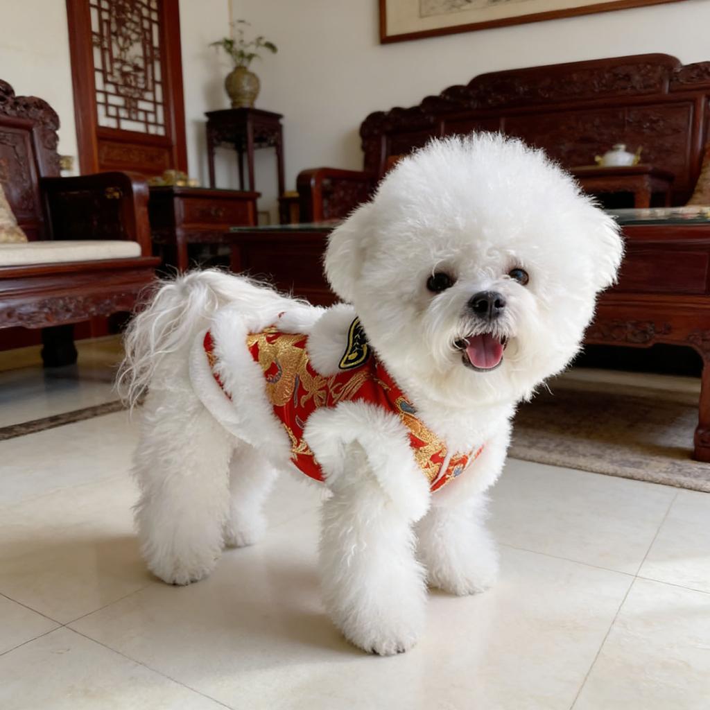 New Year Warm Lion Dance Dog Costume Cute Dog Jacket for Small Medium Dogs Teddy Schnauzers