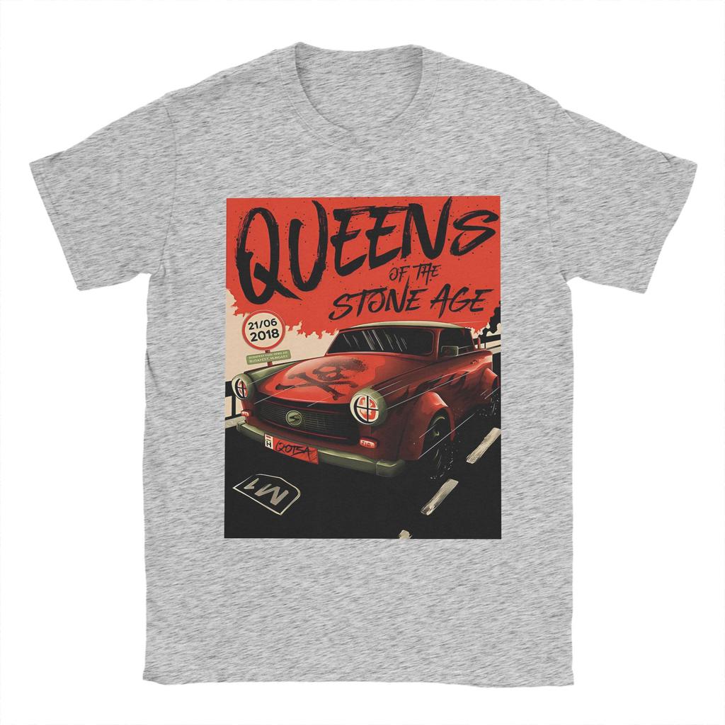 Funny Abang Mobil Queens of the Stone Age T-Shirts Men Round Neck 100% Cotton T Shirts Short Sleeve Tees Gift Idea Clothing