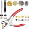 Eyelets Grommet Tool Kit, 1205 Pieces, 1/4 Inch Gold And Silver Eyelets With Washers,For Leather, Belt, Shoes, Crafts