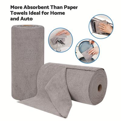 High Quality100pcs Reusable Cleaning Cloths Microfiber Towel Washable Tear Away Cleaning Towels Roll 12× 12 Absorbent Rags Drying Dishcloths For