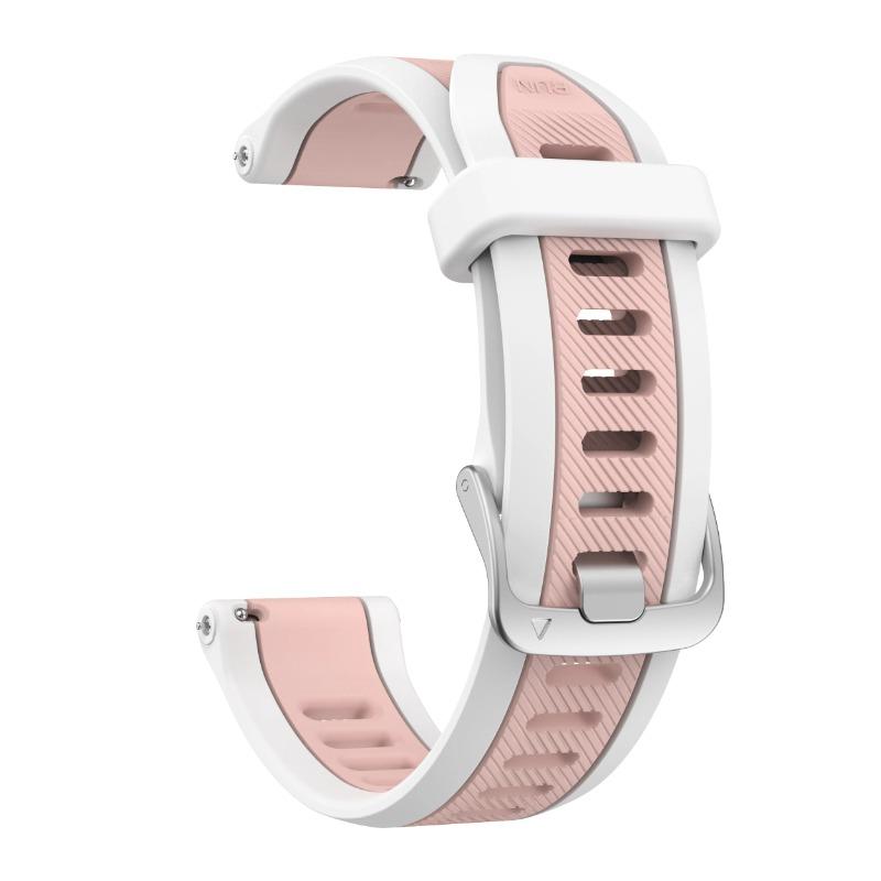 

Quick Release 20mm Two-Tone Sports Silicone Strap for Garmin Forerunner 165 Music 245 55/Vivoactive 5/Venu 2 Plus Sq Watch Band 20mm