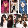 MERISIHAIR Synthetic Heat-Resistant Women's Wig With Bangs Ombre Red Brown Cosplay Long Wavy Curly Hair Lolita Wig