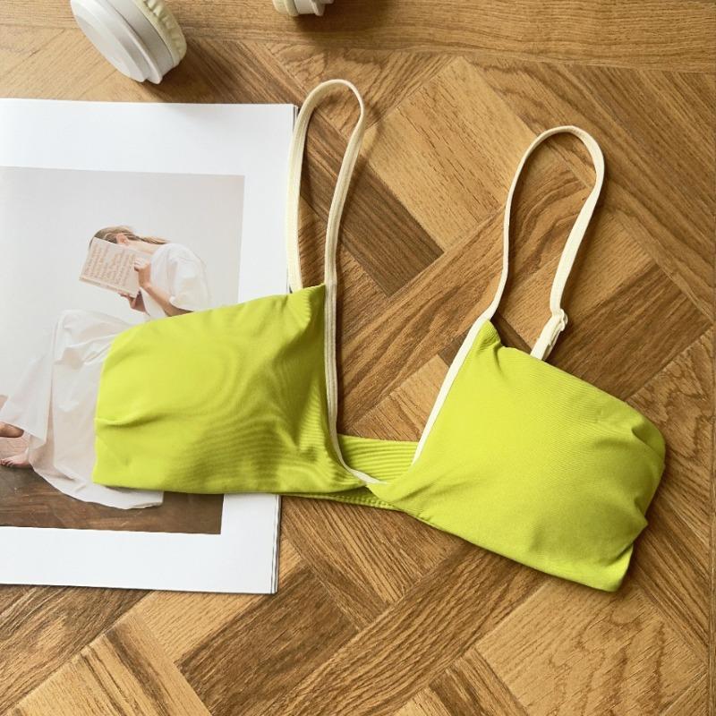 Shell cup underwear women's summer thin small breasts deep seamless sexy bra without steel ring outer chest
