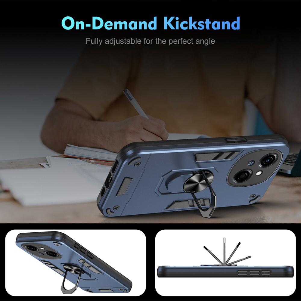 KEYSION Shockproof Case for TECNO Spark Go 1 Go 2025 Silicone+PC Camera Protection Ring Stand Phone Back Cover for Tecno Pop9 4G