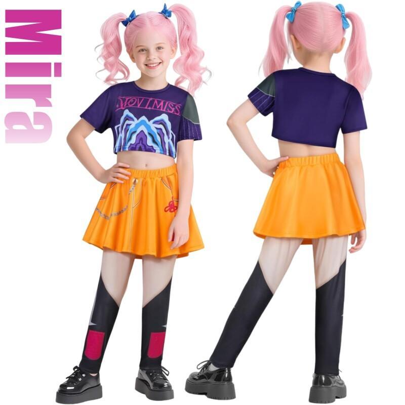 Dětské kostýmy démonů K-Pop Mira Rumi Zoey Lovci Cosplay kostým pro dívku Halloween Vzor na jeviště Oblečení pro hraní rolí