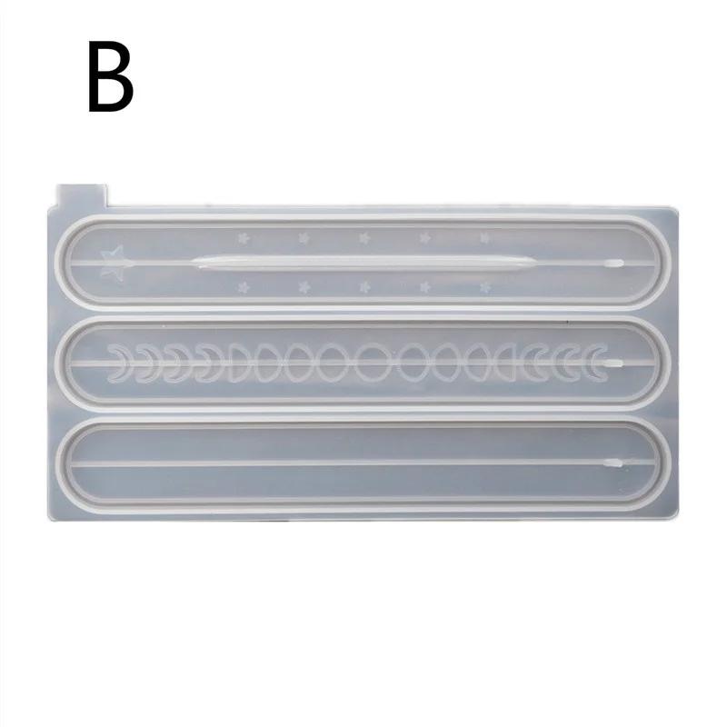 DIY Resin Epoxy Crystal Epoxy Mirror Silicone Moon Phase Star Incense Line Board Plug Silicone Mold Incense Box Silicone Mold