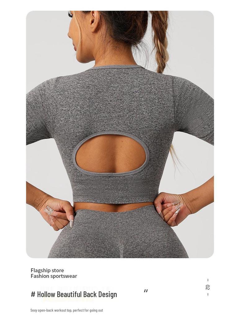 European & American High-Waist Fitness Yoga Shorts with Hollow Short Sleeve.