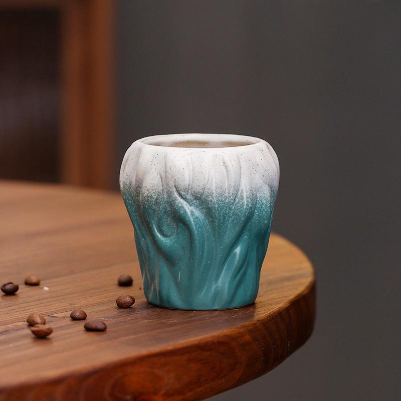 Неправильная керамическая кофейная чашка с эффектом обжига Латте Латте Высокоценная креативная домашняя керамическая чашка 220