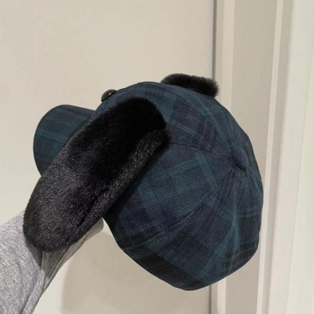 Unisex Beret with Puppy Ear Painter Hat British Cabbie Hat for Autumn Winter Flat Hat for Daily Wear Cabbie Hat