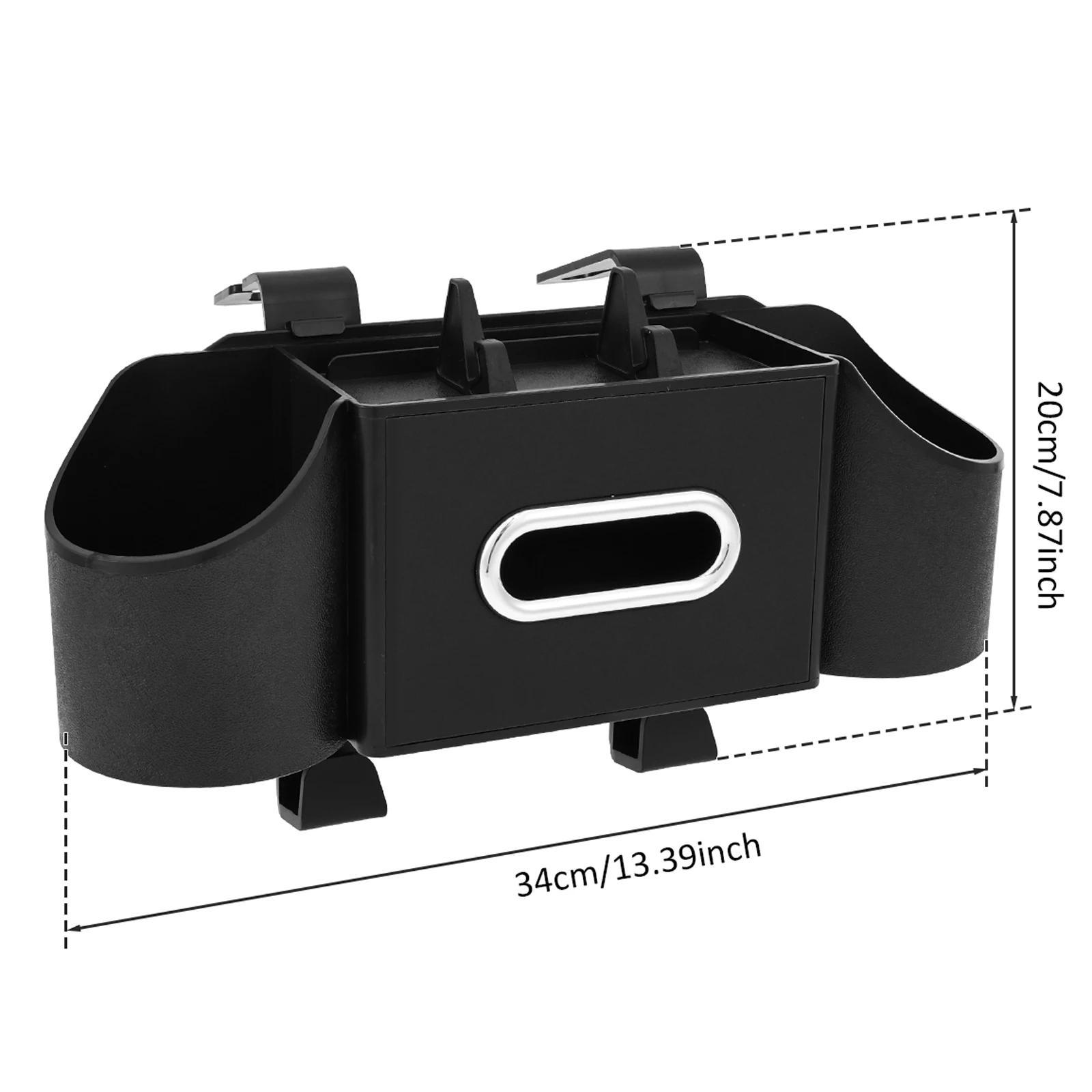 

4 in 1 Car Back Seat Tissue Holder Organizer Multifunctional Cup Holders Tissue Box Phone Holder Universal Stowing Tidying чорний