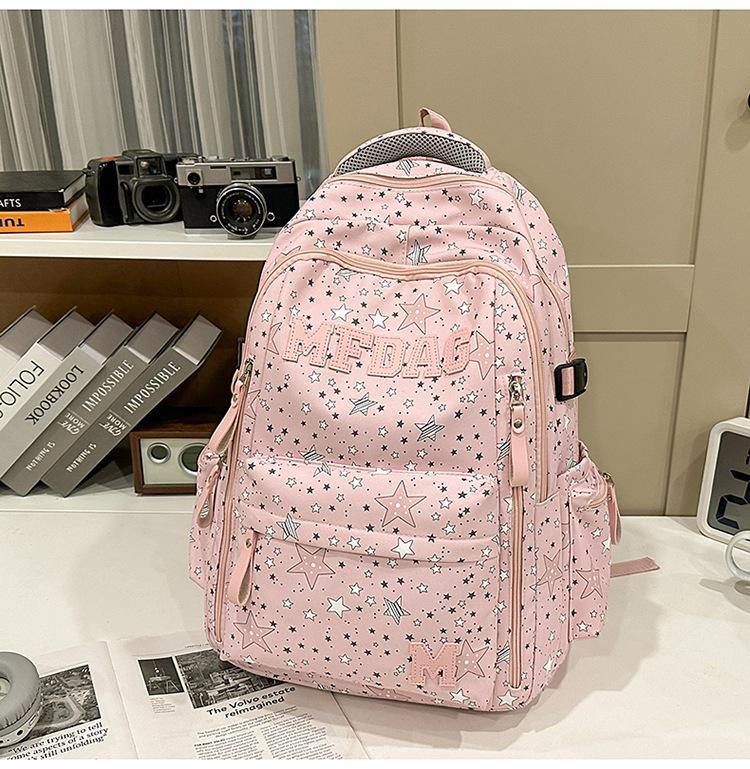 Schoolbag Sea Salt Fog Island Star Smudge Couple Tide Backpack High School Handsome Sports Student Training Air Cushion Backpack