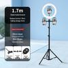 Portable Floor-Standing Tripod with Fill Light for Stable Mobile Live Streaming and Online Classes