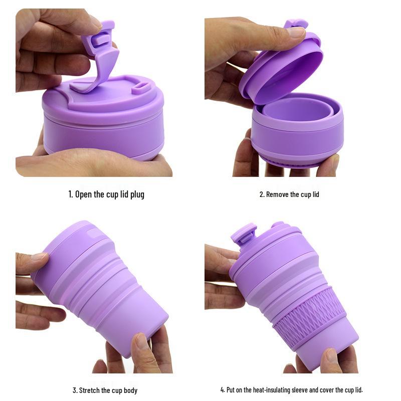 Collapsible Silicone Travel Mug for Camping and Sports