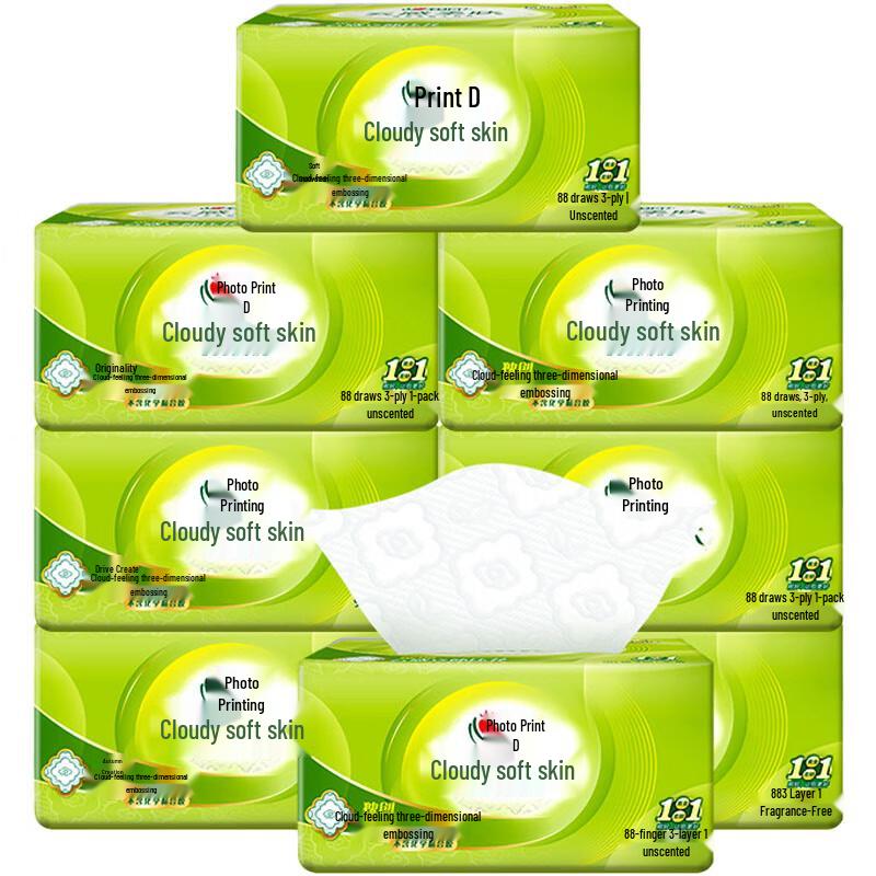 Xin Xiang Yin Cloud-Feel 3-Ply Wet-Strength Facial Tissues, Unscented (16 Packs)