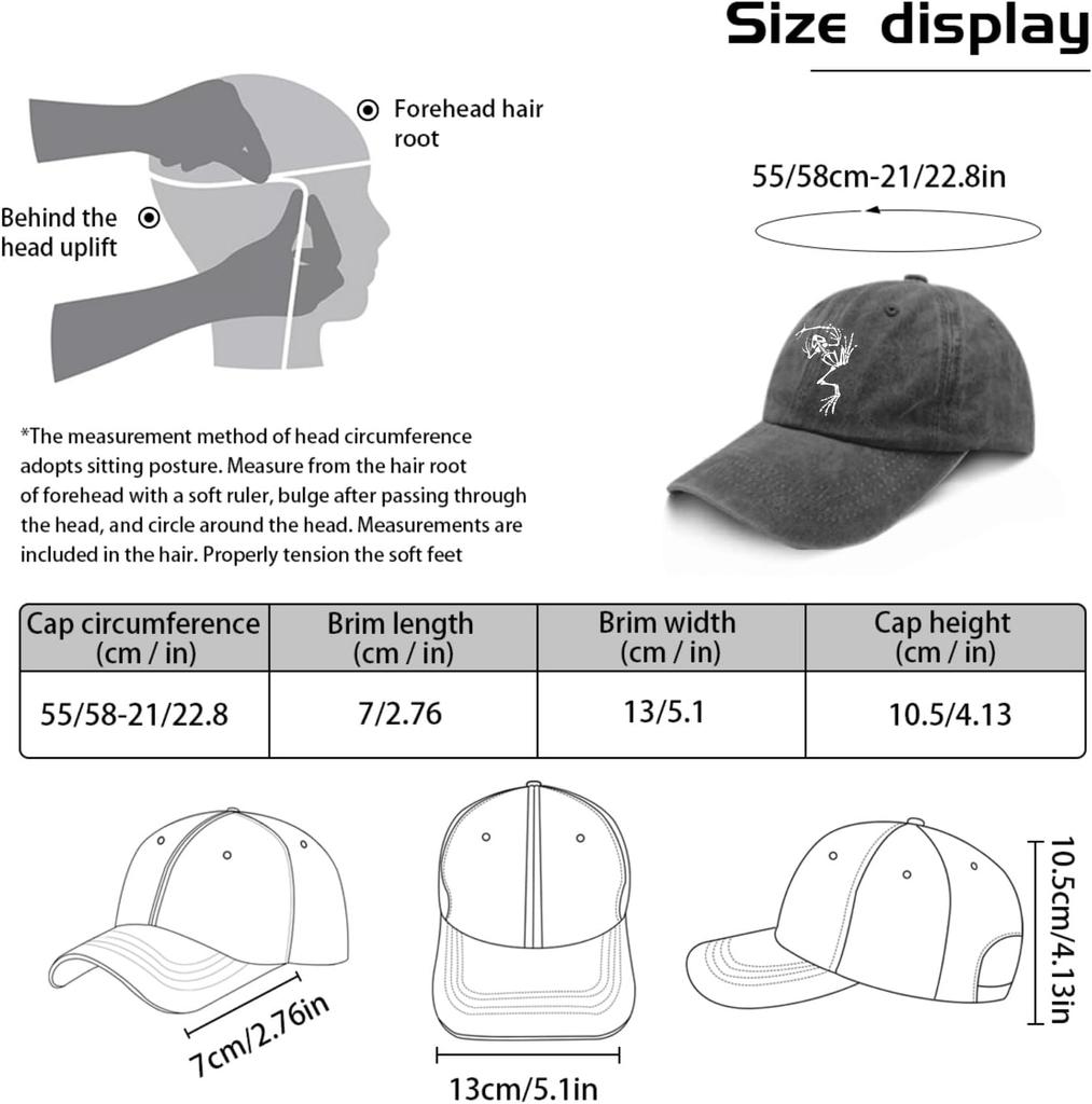 Caps Bone Frog Dad Hat for Unisex Funny Baseball Caps Adjustable