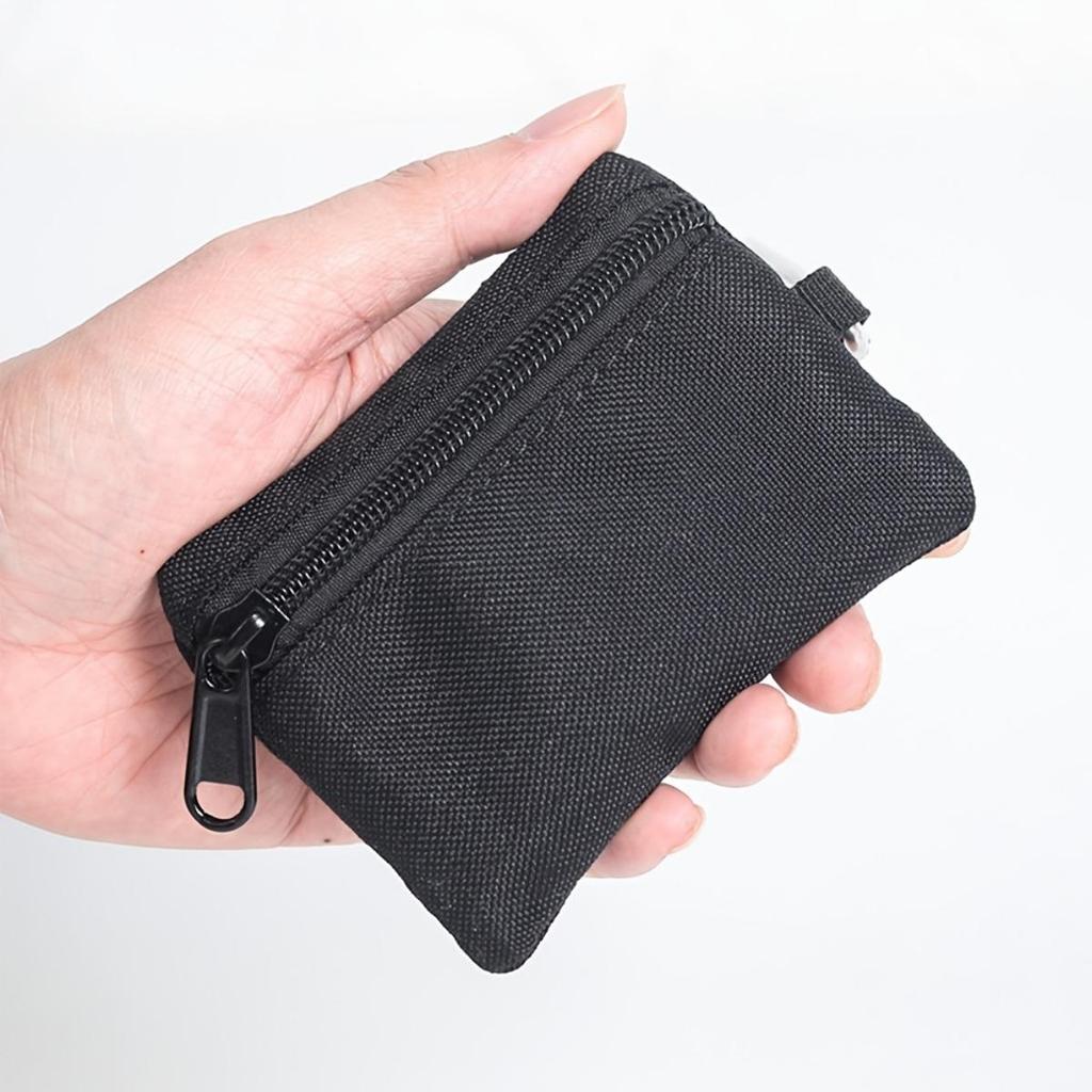 Mini Coin Purse Key Holder, Casual Style Nylon Zipper Sport Storage Pocket, Polyester Material, Small Hang Tag Card Holder