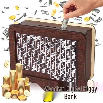 High-End Wooden Piggy Bank: Creative Birthday Gift for Men and Women