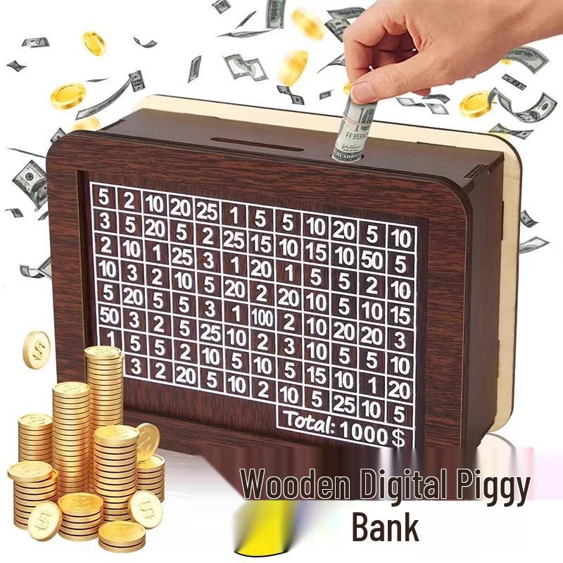 High-End Wooden Piggy Bank: Creative Birthday Gift for Men and Women