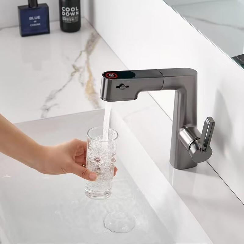 

TLXT Gunmetal Grey Pull-Out Digital Display Sink Faucet
