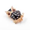 Black Enamel Owl Brooches For Women Red Eye Animal Pin Summer New Style Bird Fashion Jewelry High Quality